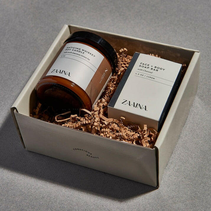 Elegant candle and soap set for luxurious home decor, perfect gift for relaxation and aromatic ambiance.