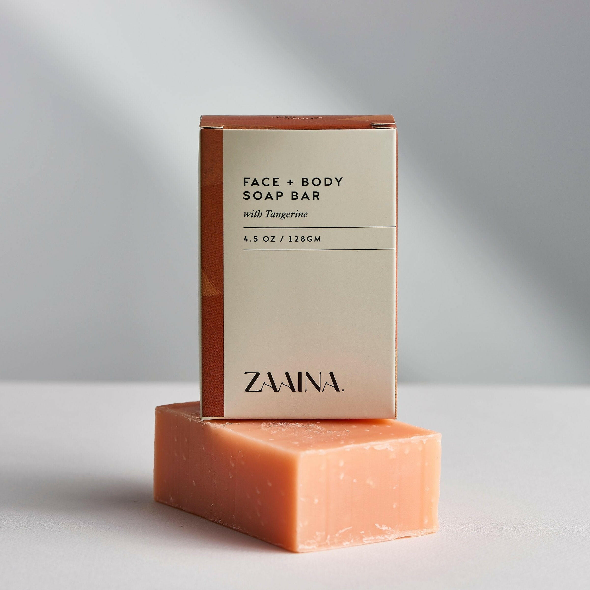 Tangerine soap with natural ingredients to nourish skin, offering gentle cleansing for healthy and radiant complexion.