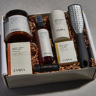 Luxury wellness spa self-care set featuring premium products for relaxation and rejuvenation in a serene environment.