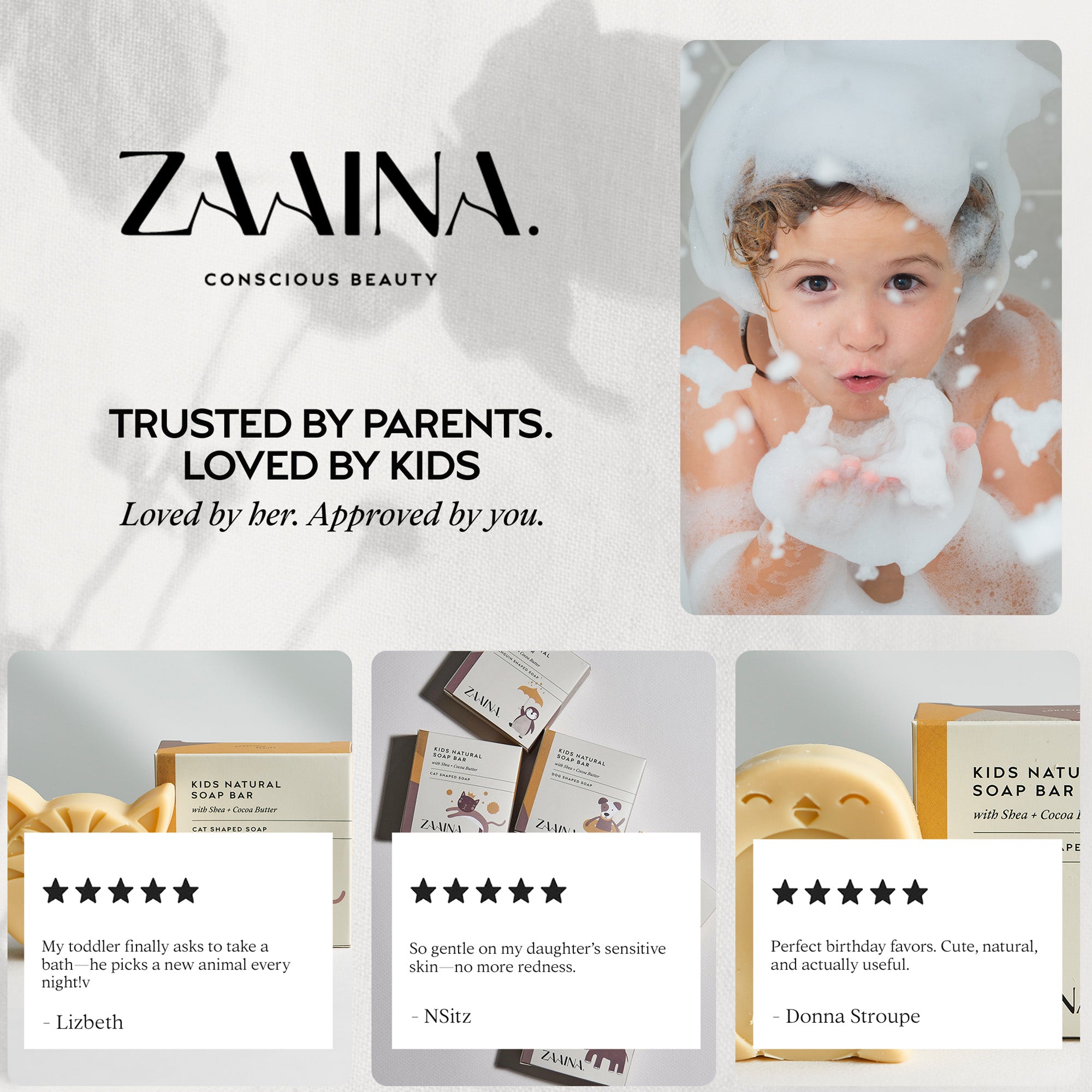 Kids Natural Soap Bars | Animal Shaped Handmade Soap Set | ZAAINA