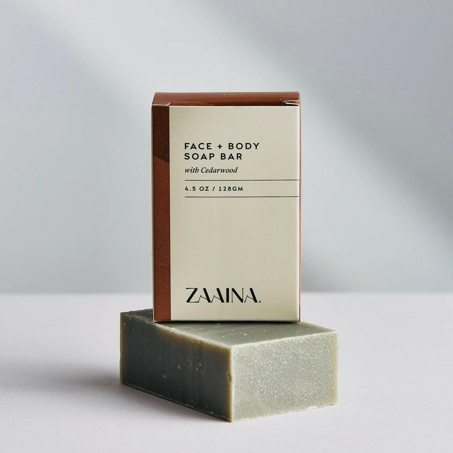 Cedarwood soap bar to nourish skin, natural cleanser promoting healthy, refreshed and moisturized complexion